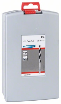 Набор из 25 спиральных свёрл из быстрорежущей стали HSS PointTeQ, ProBox код заказа 2608577352 (2.608.577.352)